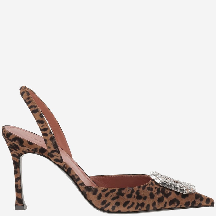Amina Muaddi CAMELIA SLINGBACK IN SUEDE