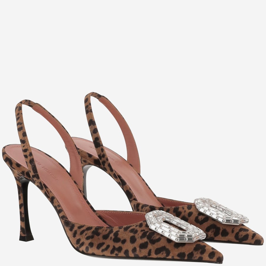 Amina Muaddi CAMELIA SLINGBACK IN SUEDE, view 2