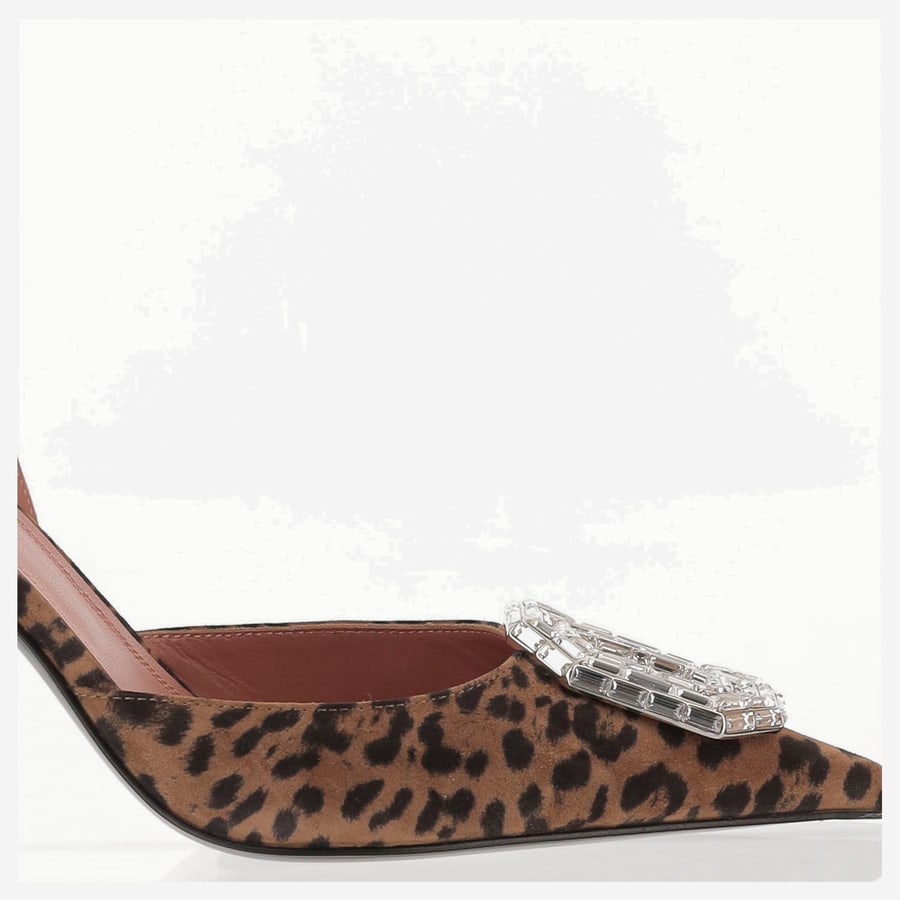 Amina Muaddi CAMELIA SLINGBACK IN SUEDE, view 4