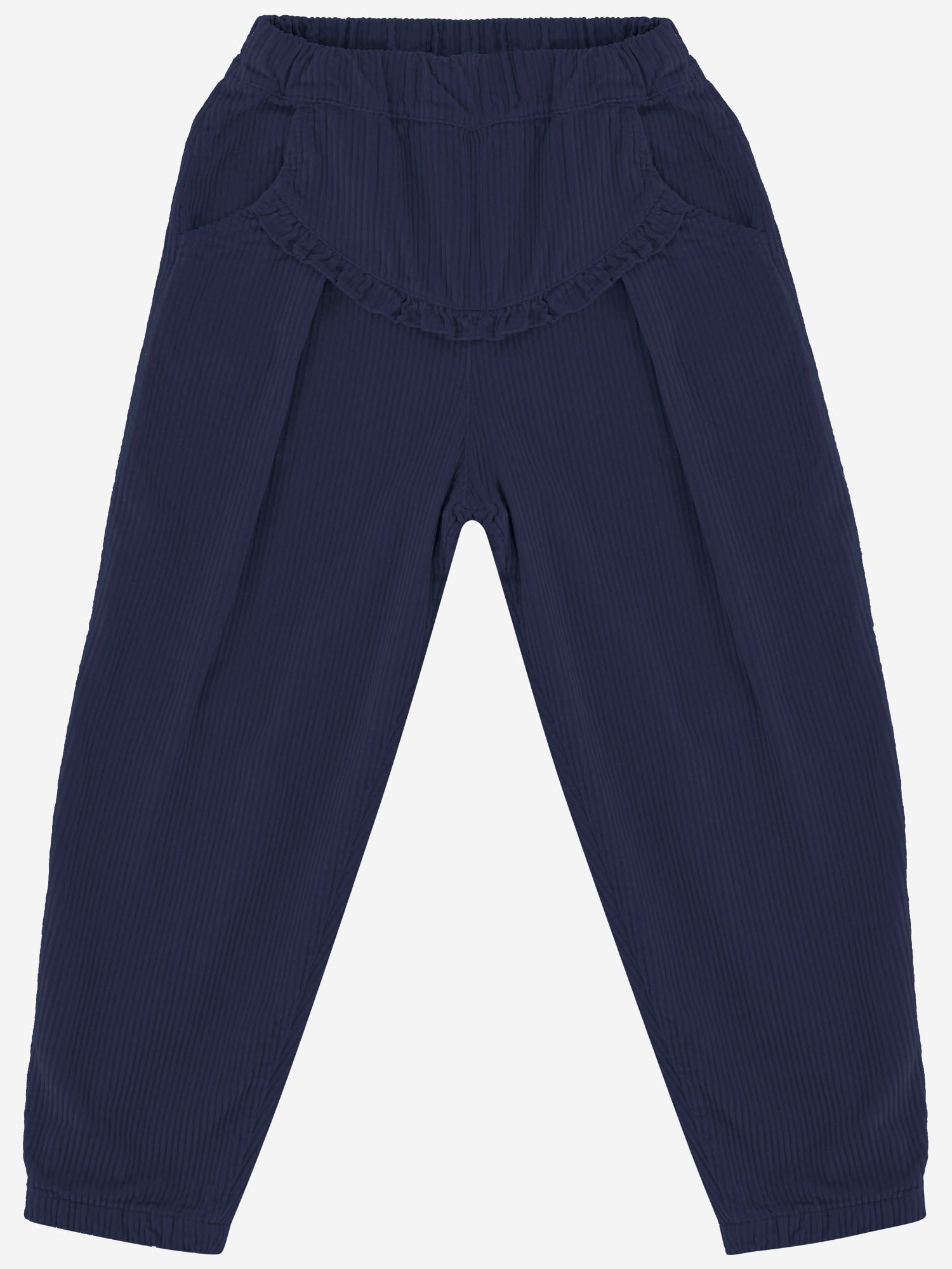 1+ IN THE FAMILY KIDS PANTALONI IN COTONE CON VOLANT DECORATIVO