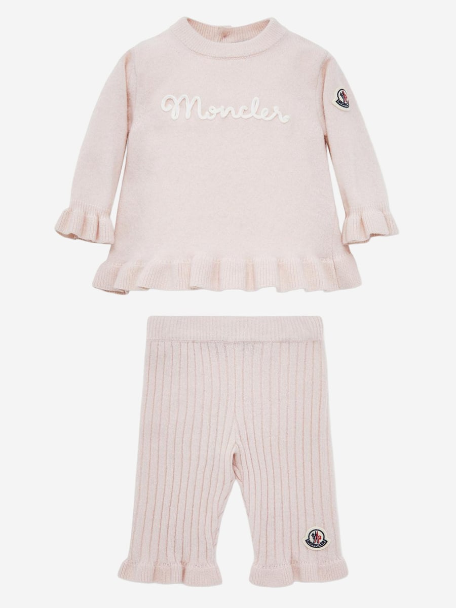 MONCLER ENFANTS SET MAGLIA E PANTALONI IN MISTO COTONE