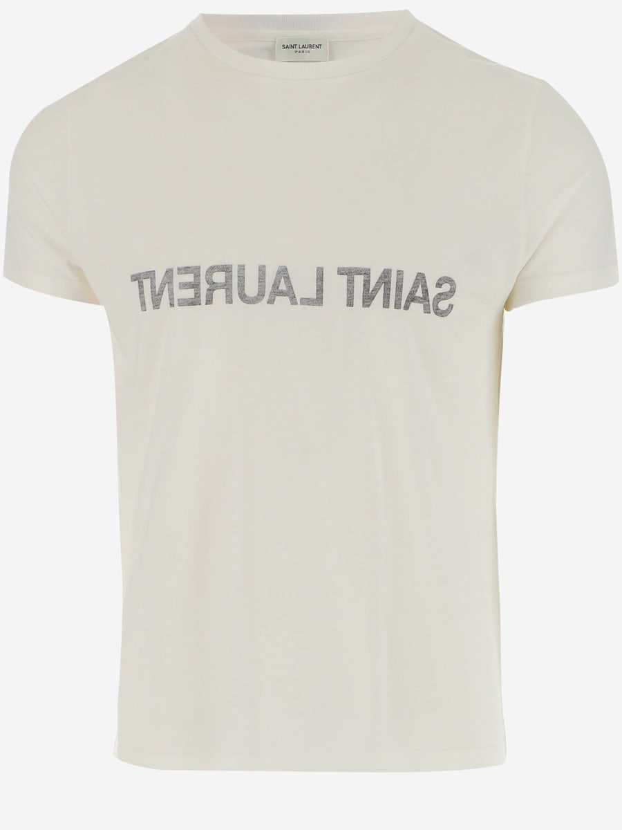 Saint Laurent T-SHIRT IN COTONE CON LOGO