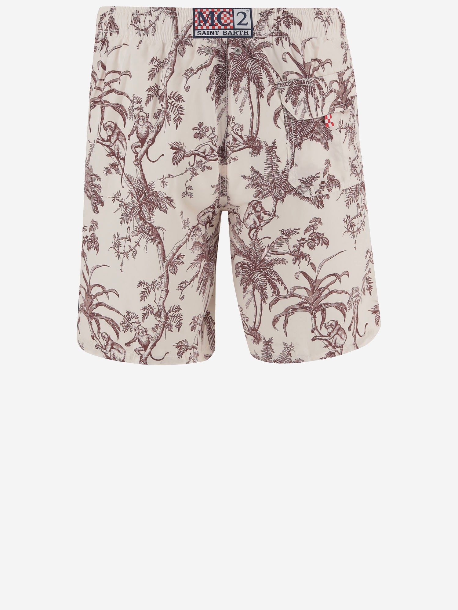 MC2 SAINT BARTH SHORTS DA BAGNO IN NYLON CON STAMPA TROPICALE, view 2