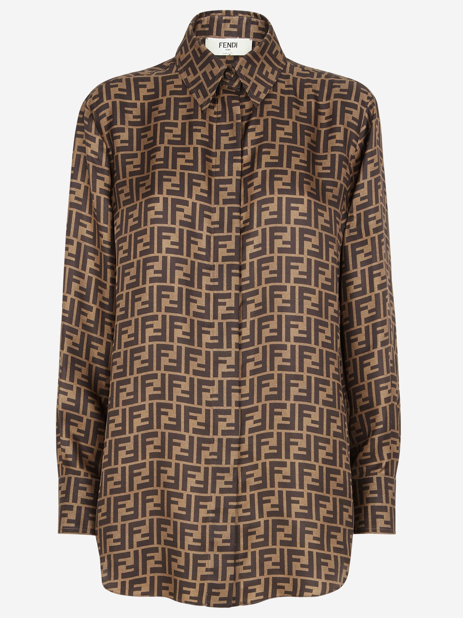 Fendi CAMICIA IN SETA CON MOTIVO FF