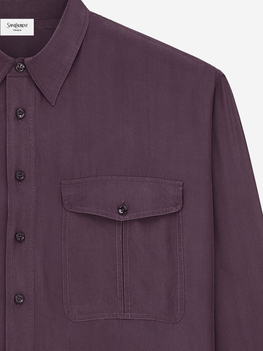 Saint Laurent CAMICIA IN VISCOSA E SETA, view 3