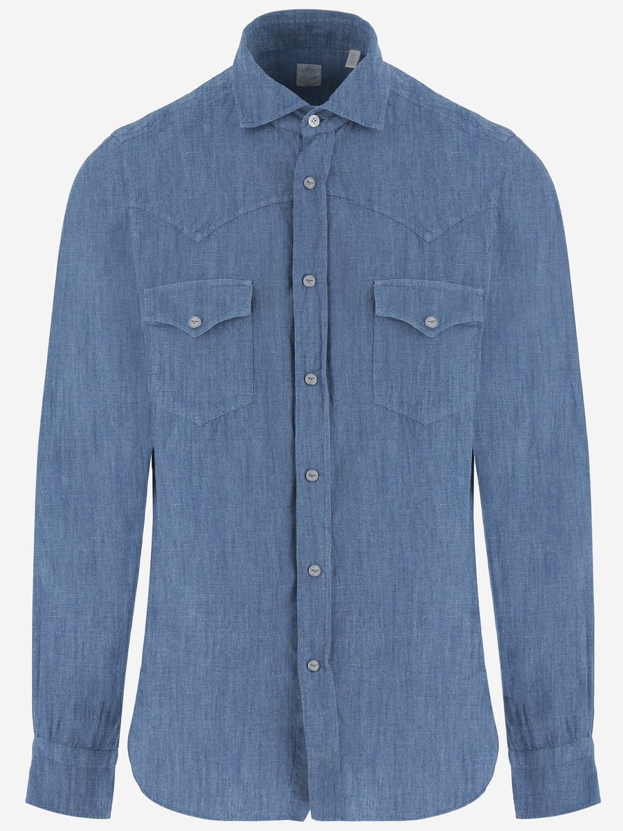 FINAMORE CAMICIA IN COTONE E LINO