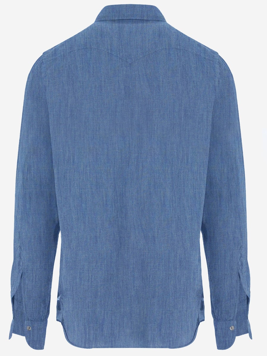 FINAMORE CAMICIA IN COTONE E LINO, view 2