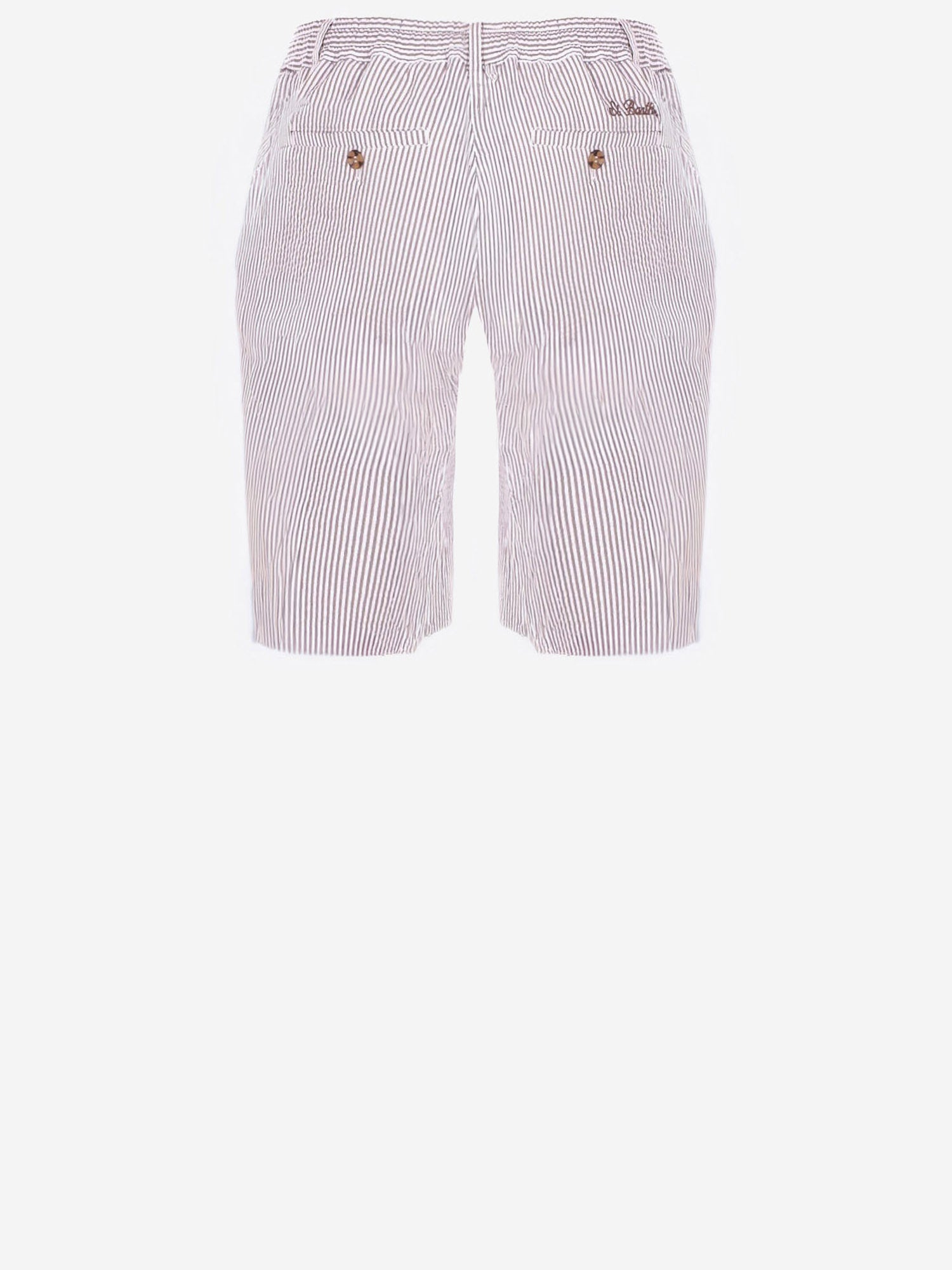 MC2 SAINT BARTH PANTALONI CORTI IN COTONE A RIGHE, view 2