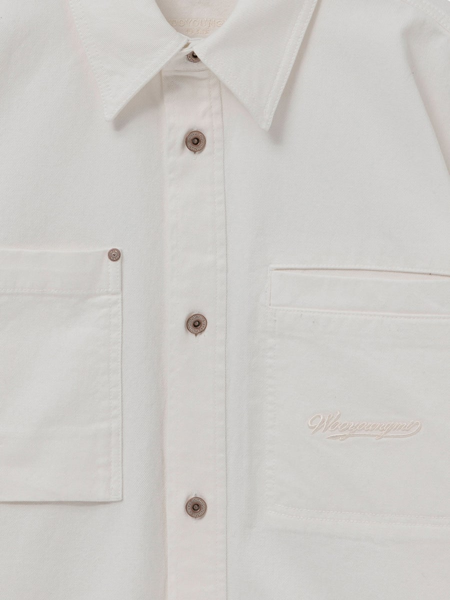 WOOYOUNGMI CAMICIA IN COTONE CON LOGO, view 3