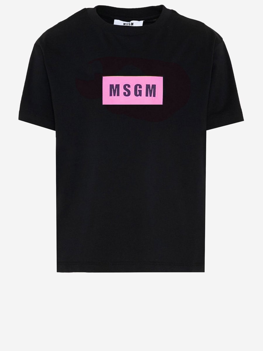 MSGM KIDS T-SHIRT IN COTONE CON LOGO