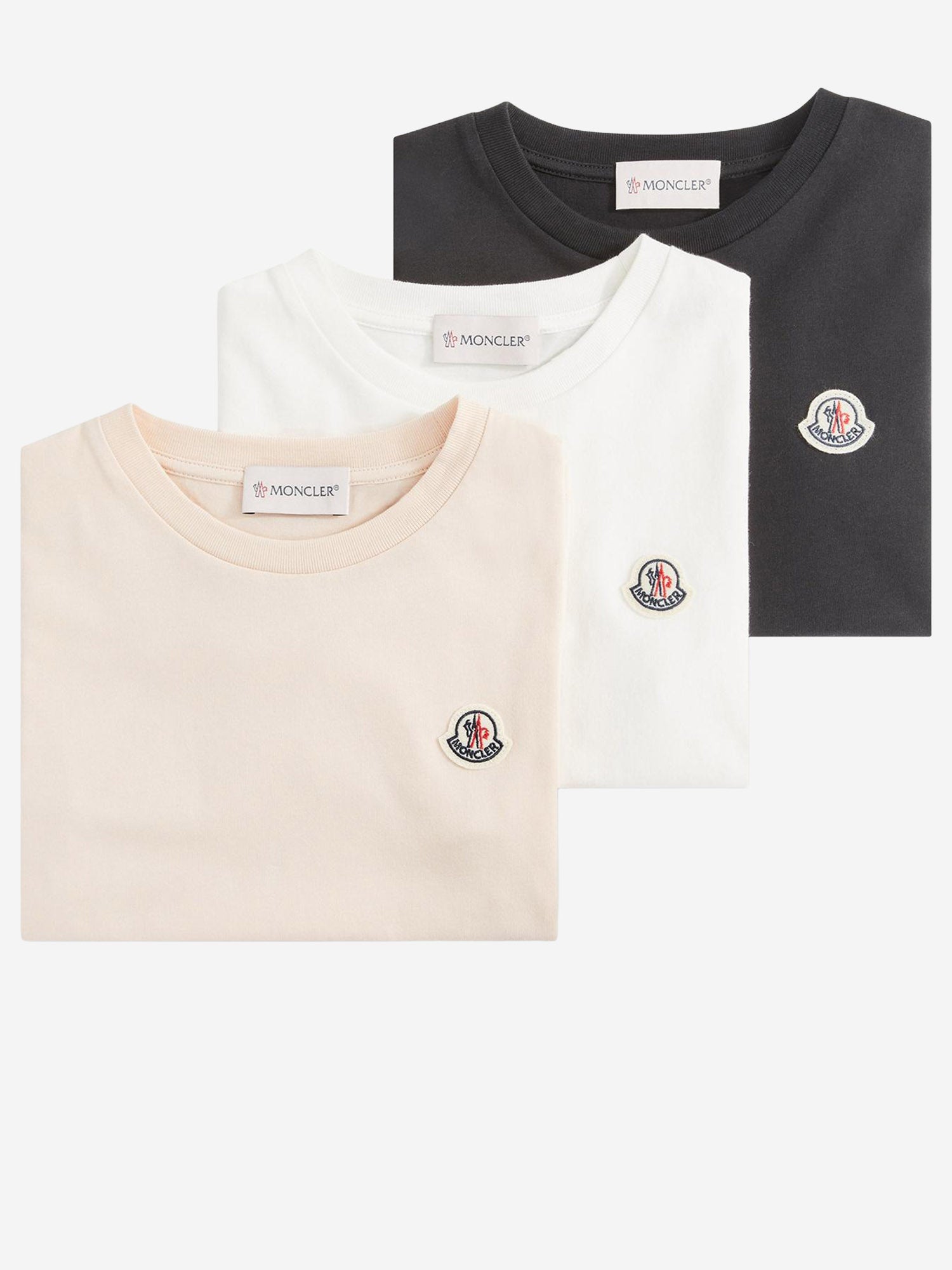 MONCLER ENFANTS SET DI 3 T-SHIRT IN COTONE