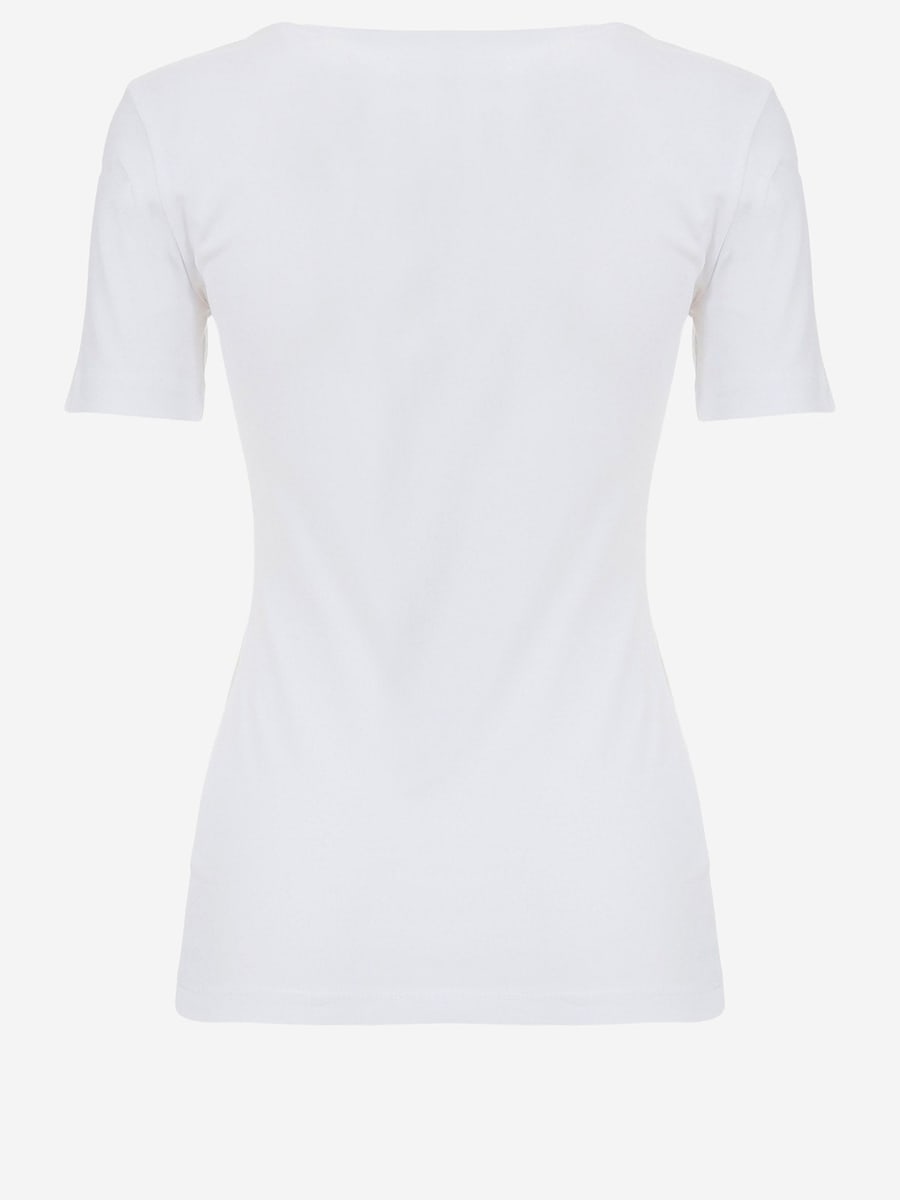 JUST CAVALLI T-SHIRT IN COTONE STRETCH CON LOGO FRONTALE, view 2