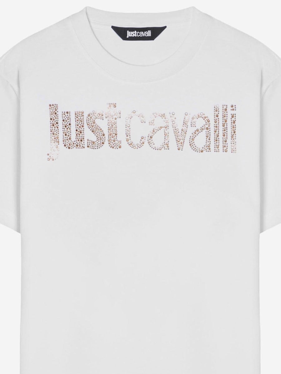 JUST CAVALLI T-SHIRT IN COTONE CON LOGO, view 3