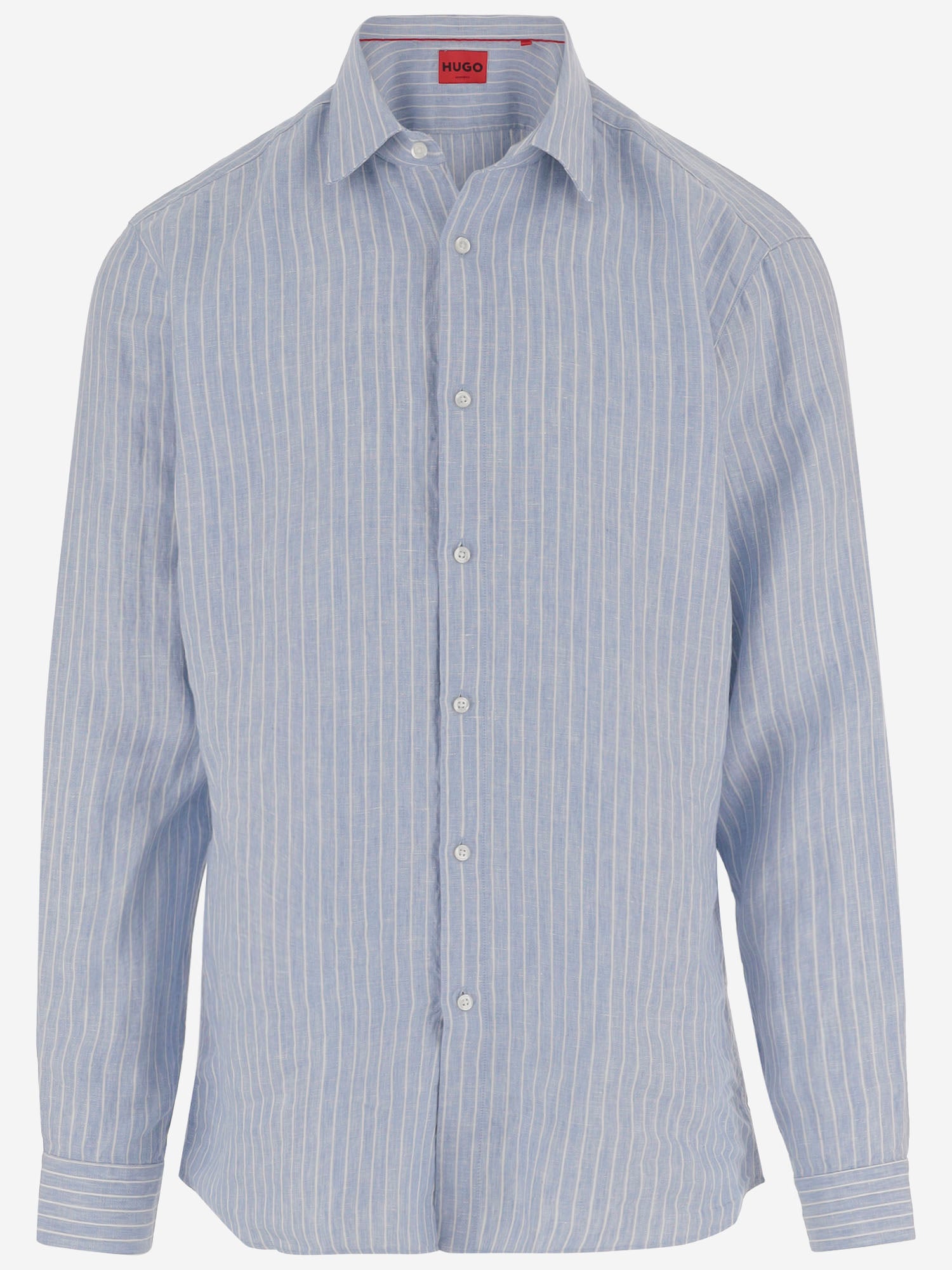 HUGO BOSS CAMICIA IN LINO CON MOTIVO A RIGHE