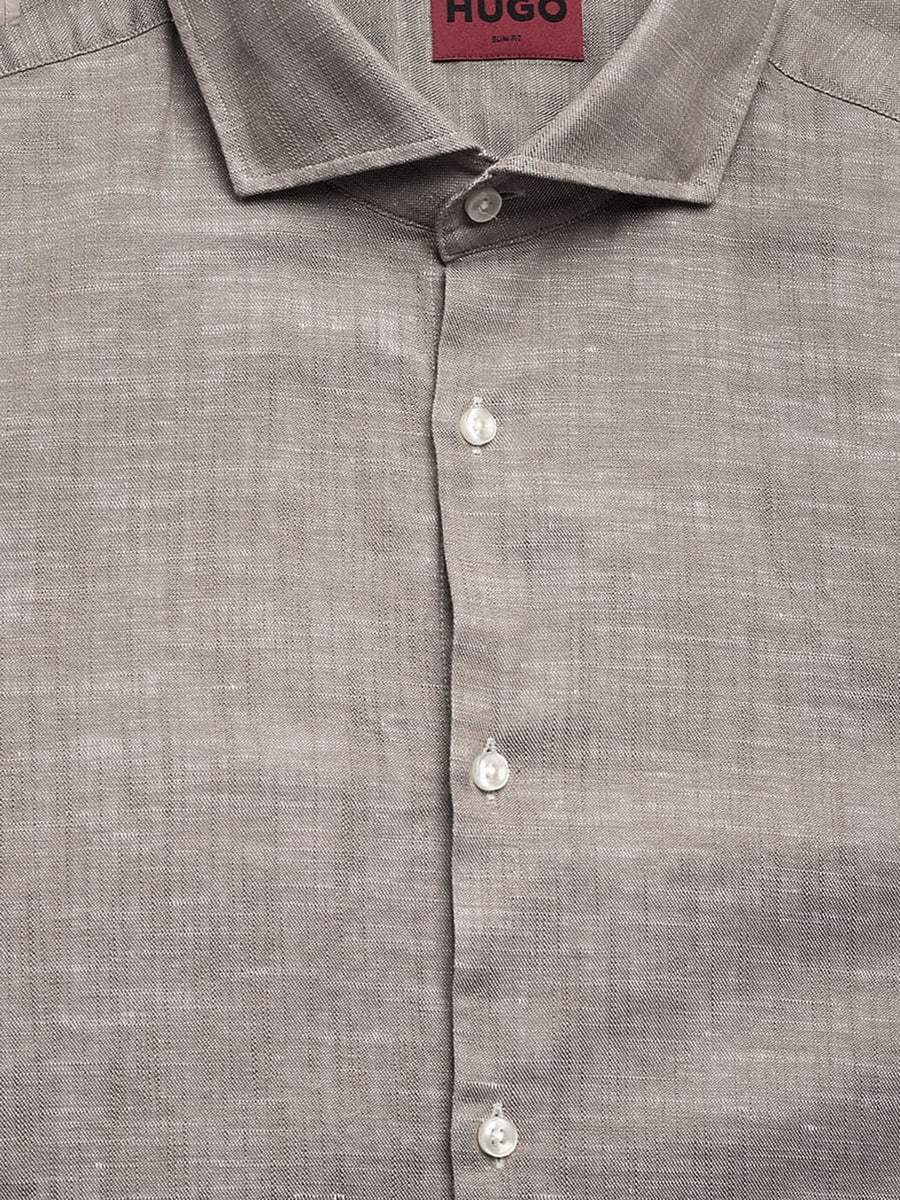 HUGO BOSS CAMICIA IN COTONE E LINO, view 3