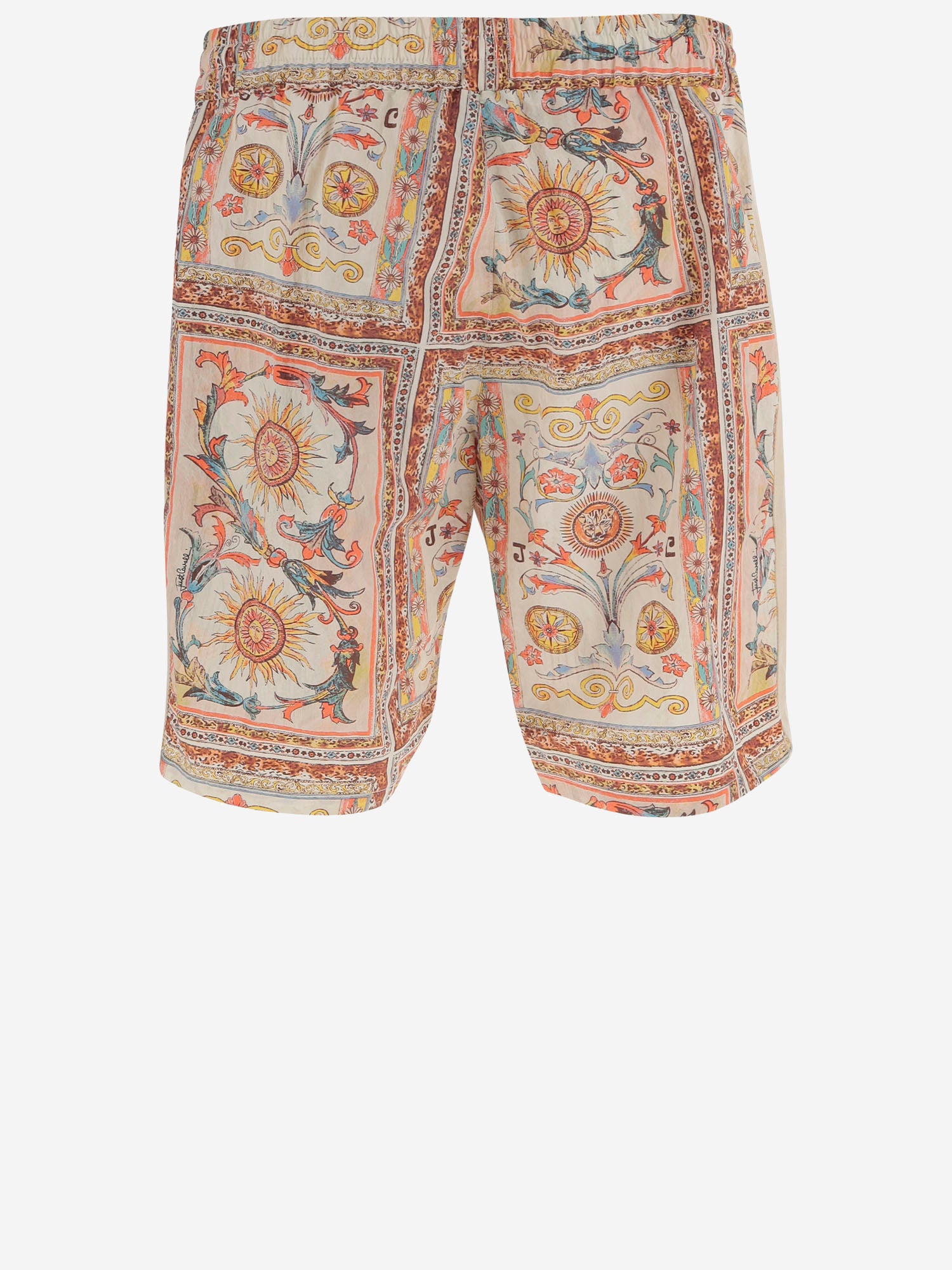 JUST CAVALLI PANTALONI CORTI CON STAMPA ORNAMENTALE, view 2