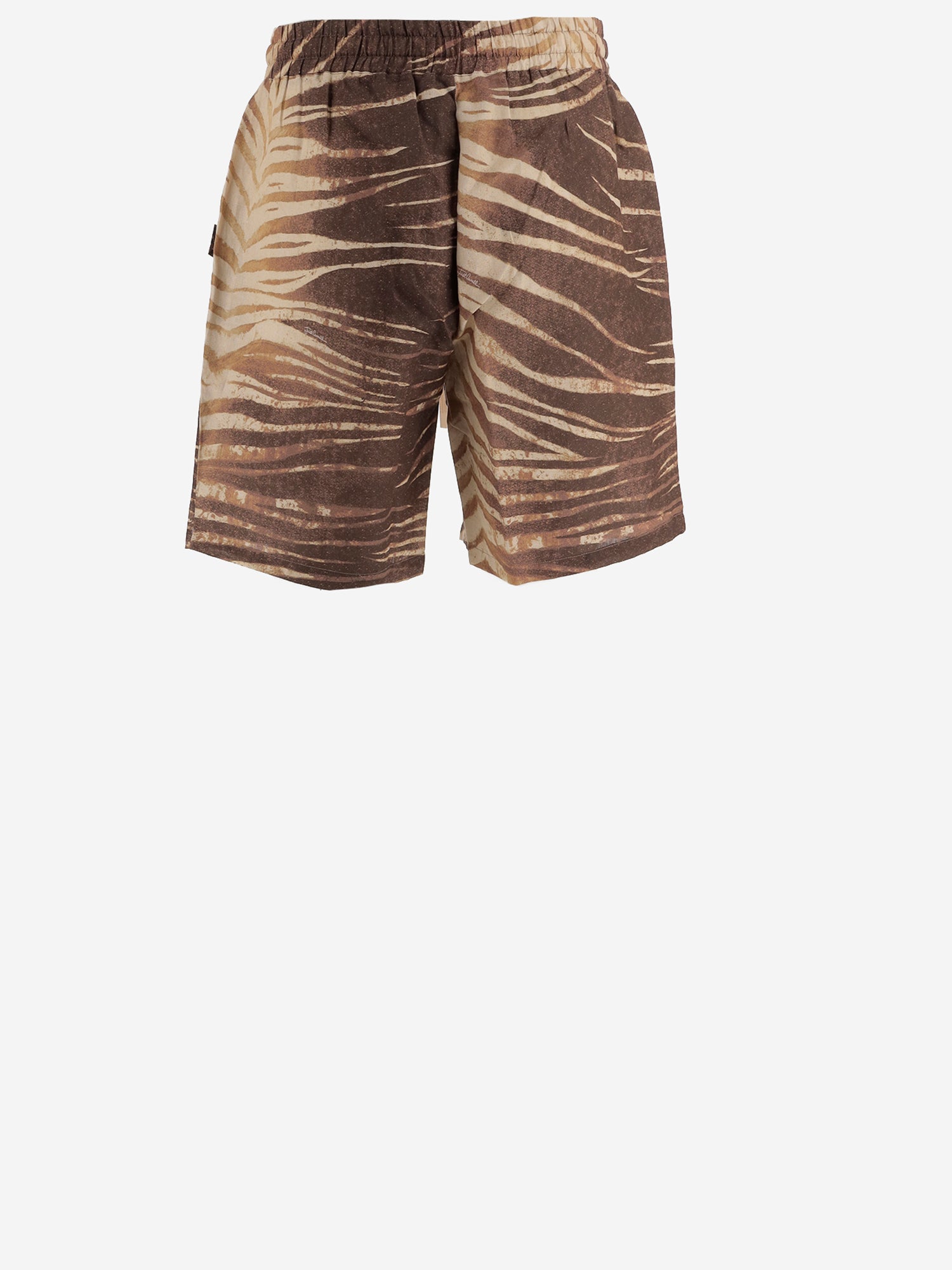 JUST CAVALLI PANTALONI CORTI IN COTONE E LINO CON STAMPA, view 2