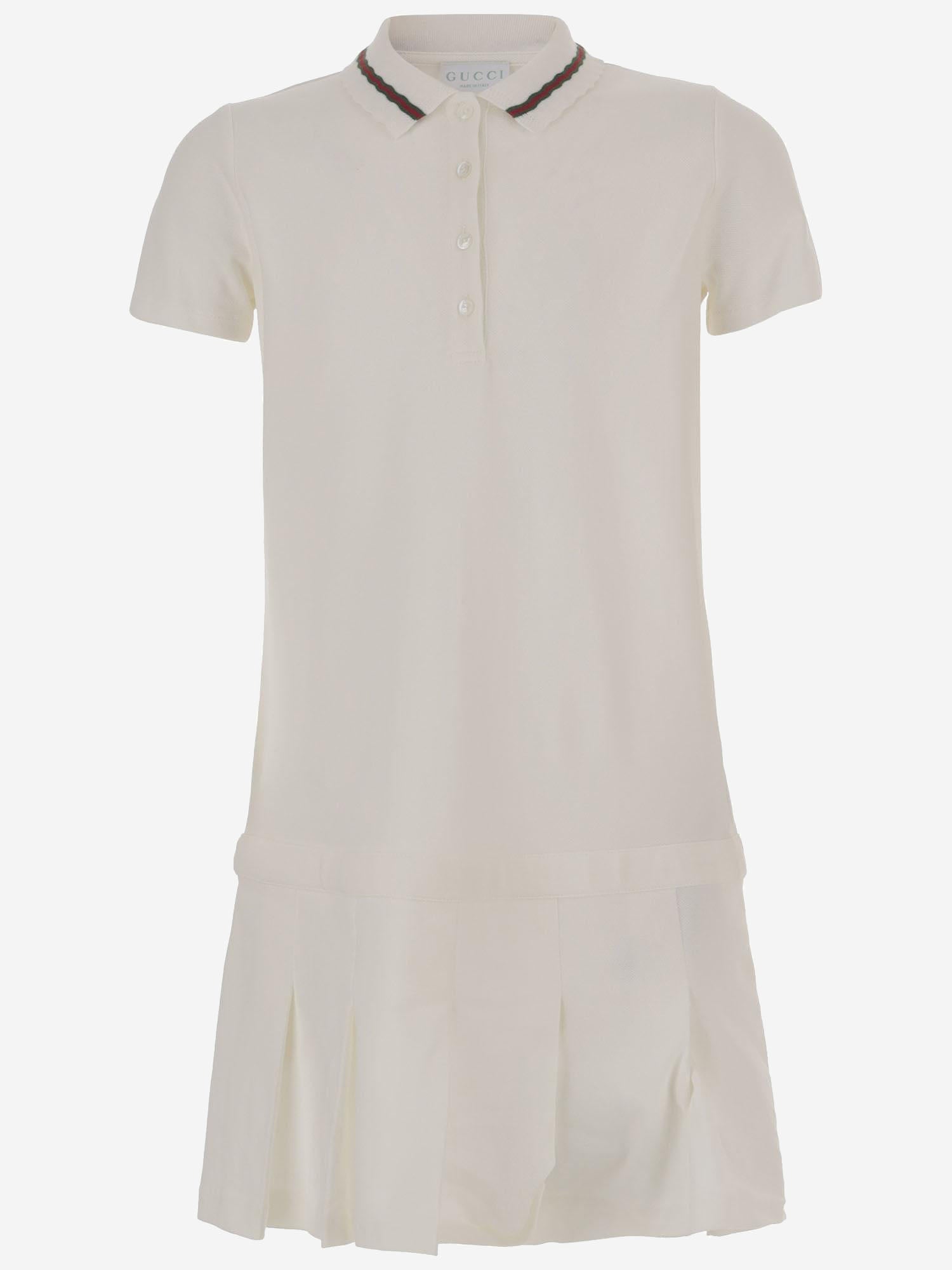 GUCCI KIDS ABITO IN COTONE STRETCH CON NASTRO WEB