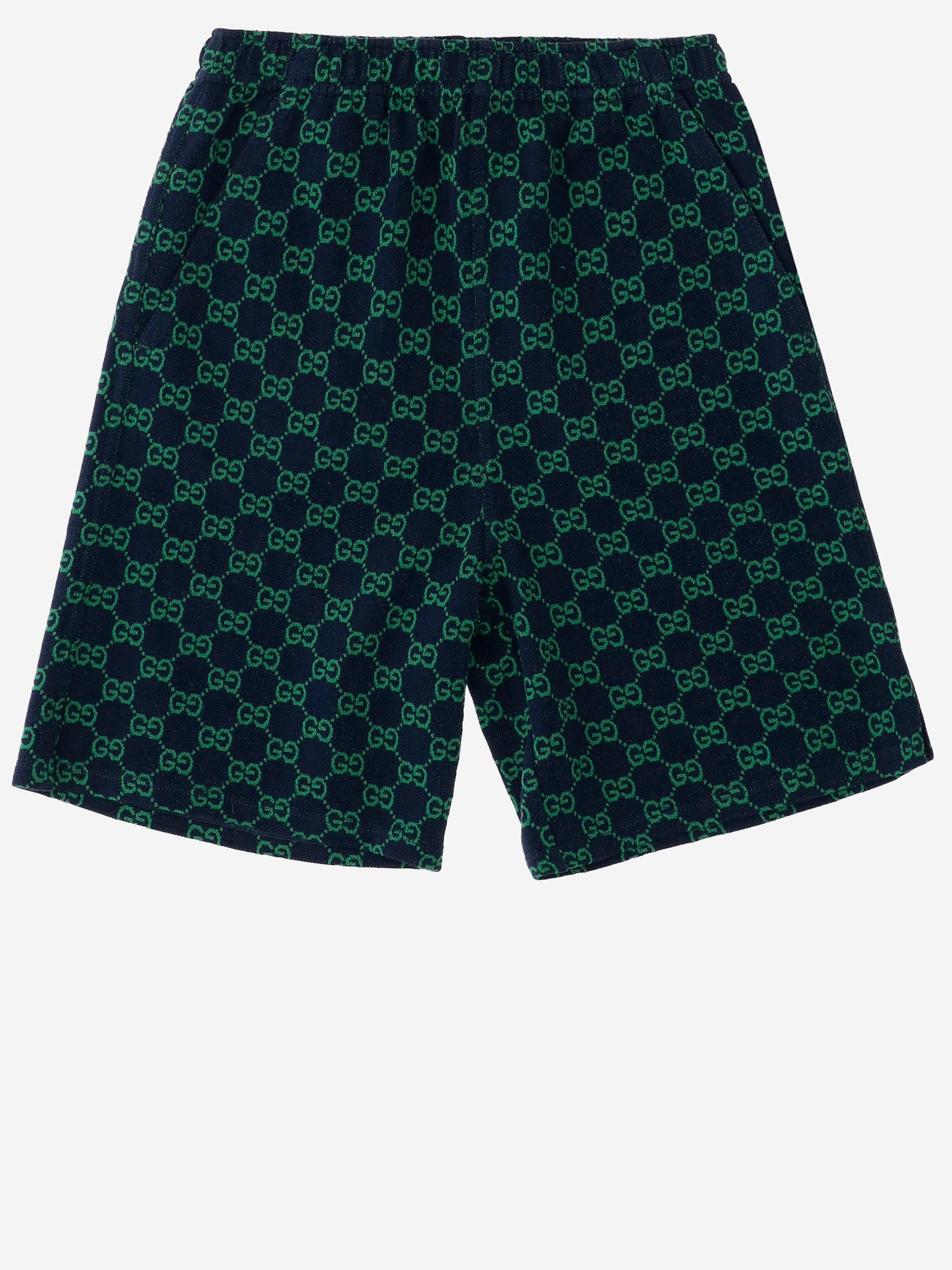 GUCCI KIDS PANTALONI CORTI IN COTONE CON MOTIVO GG