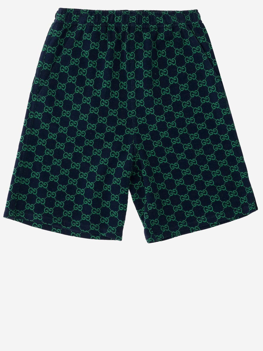 GUCCI KIDS PANTALONI CORTI IN COTONE CON MOTIVO GG