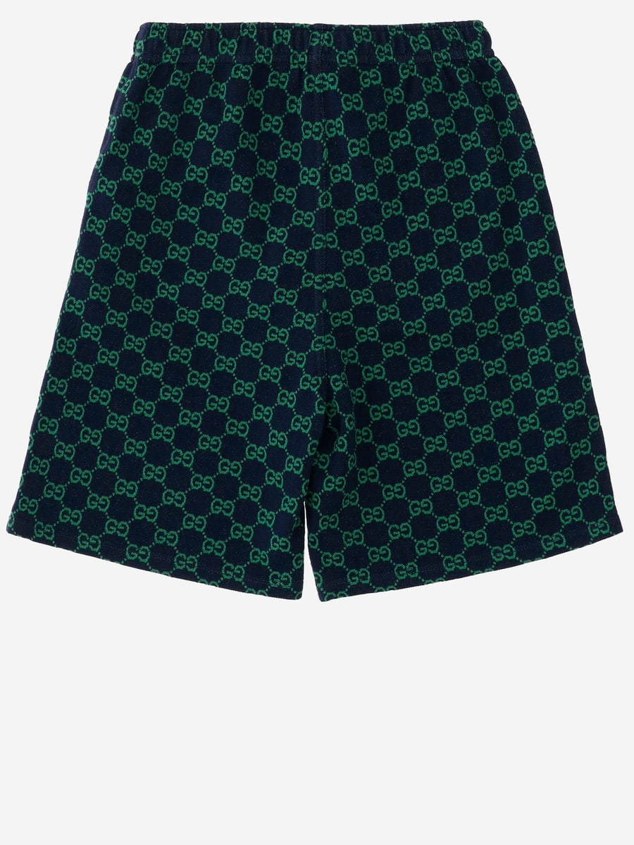 GUCCI KIDS PANTALONI CORTI IN COTONE CON MOTIVO GG, view 2