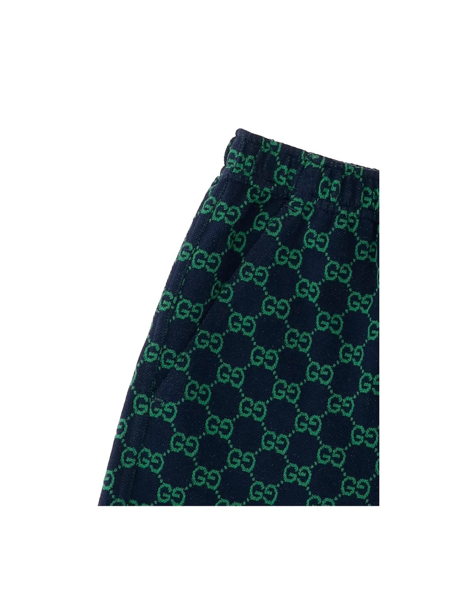 GUCCI KIDS PANTALONI CORTI IN COTONE CON MOTIVO GG, view 3