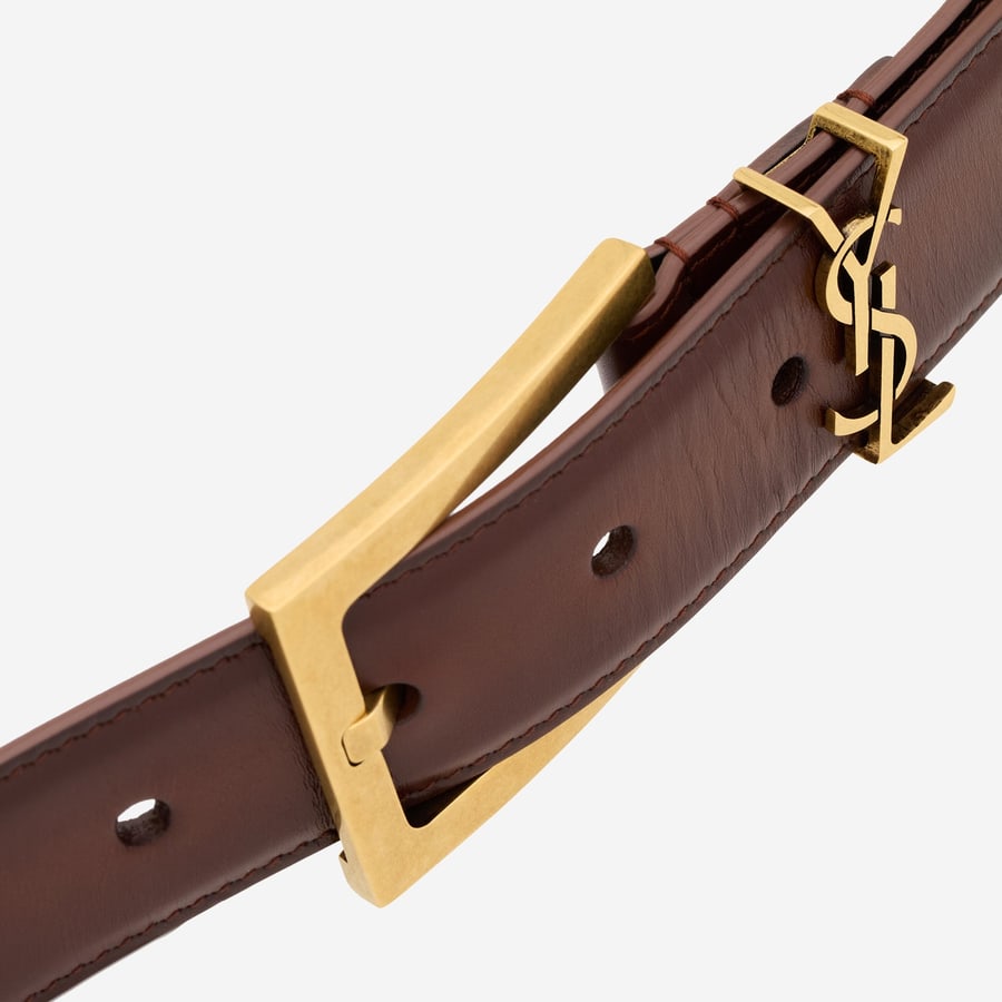 Saint Laurent CINTURA IN PELLE CASSANDRE, view 3
