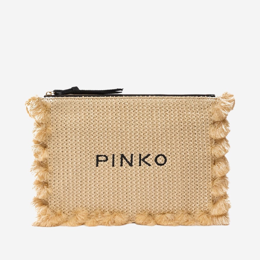 Pinko POCHETTE IN RAFIA CON LOGO