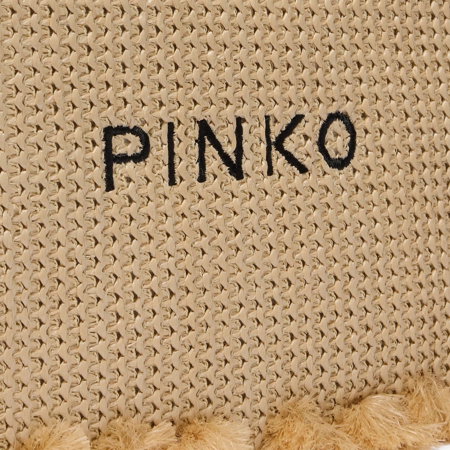 Pinko POCHETTE IN RAFIA CON LOGO, view 3