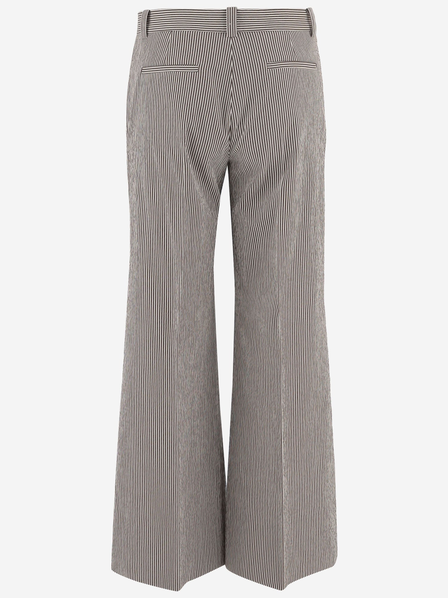 QL2 PANTALONI IN MISTO COTONE STRETCH A RIGHE, view 2