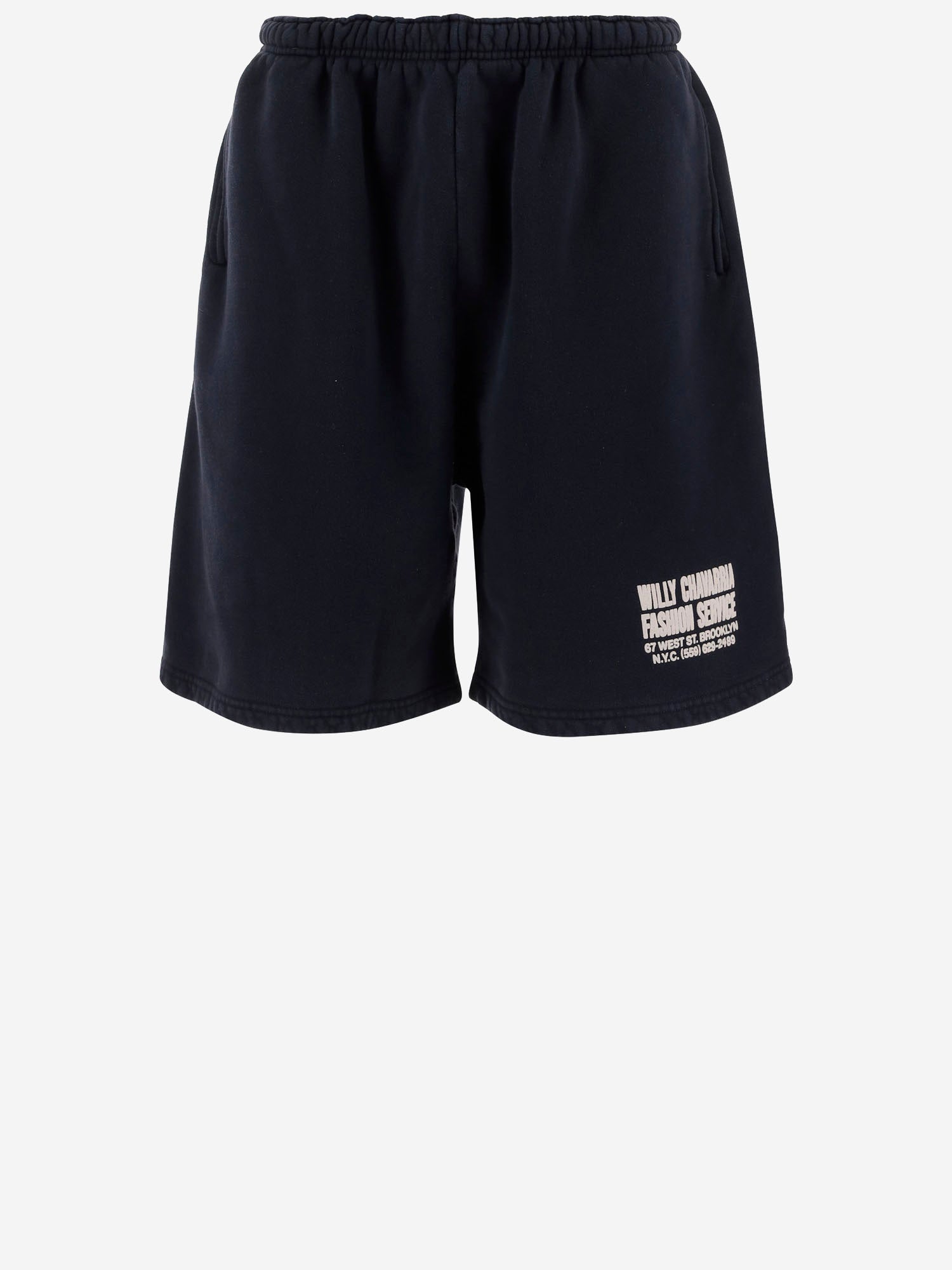 WILLY CHAVARRIA PANTALONI CORTI IN COTONE CON LOGO