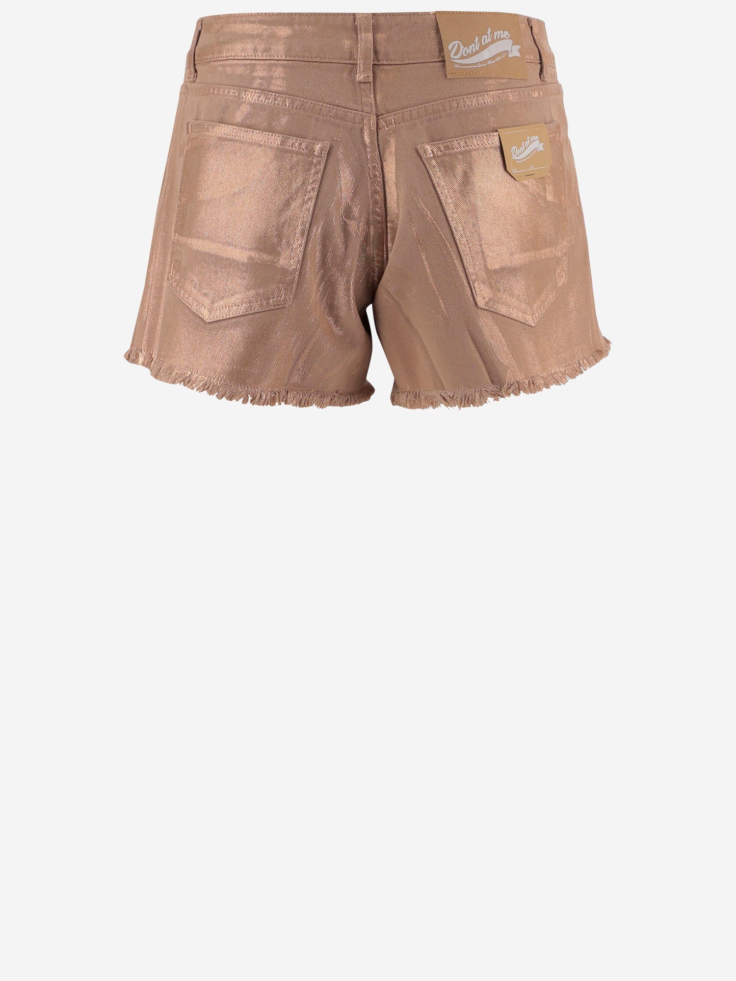 DONT @ ME PANTALONI CORTI IN COTONE CON ORLO SFRANGIATO, view 2