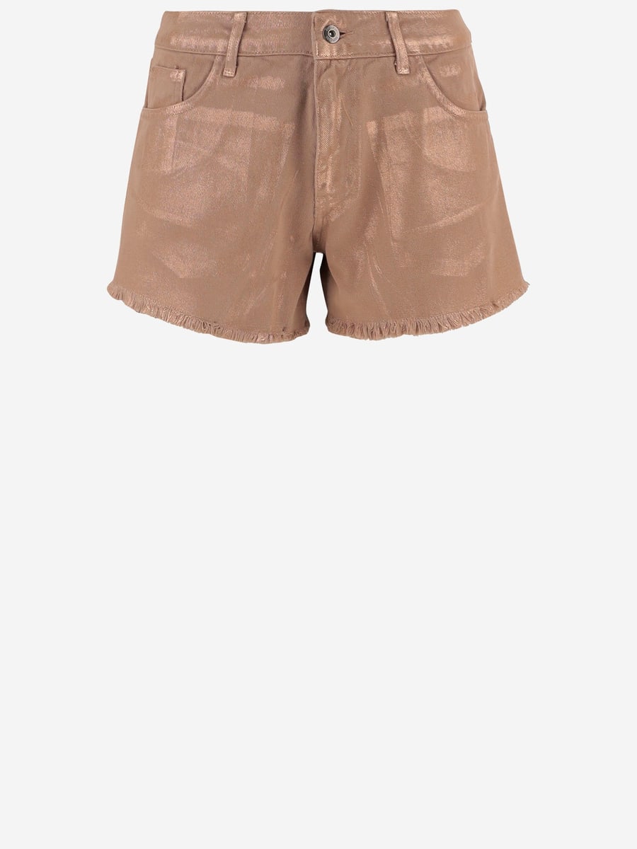 DONT @ ME PANTALONI CORTI IN COTONE CON ORLO SFRANGIATO