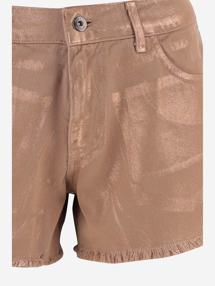 DONT @ ME PANTALONI CORTI IN COTONE CON ORLO SFRANGIATO, view 3