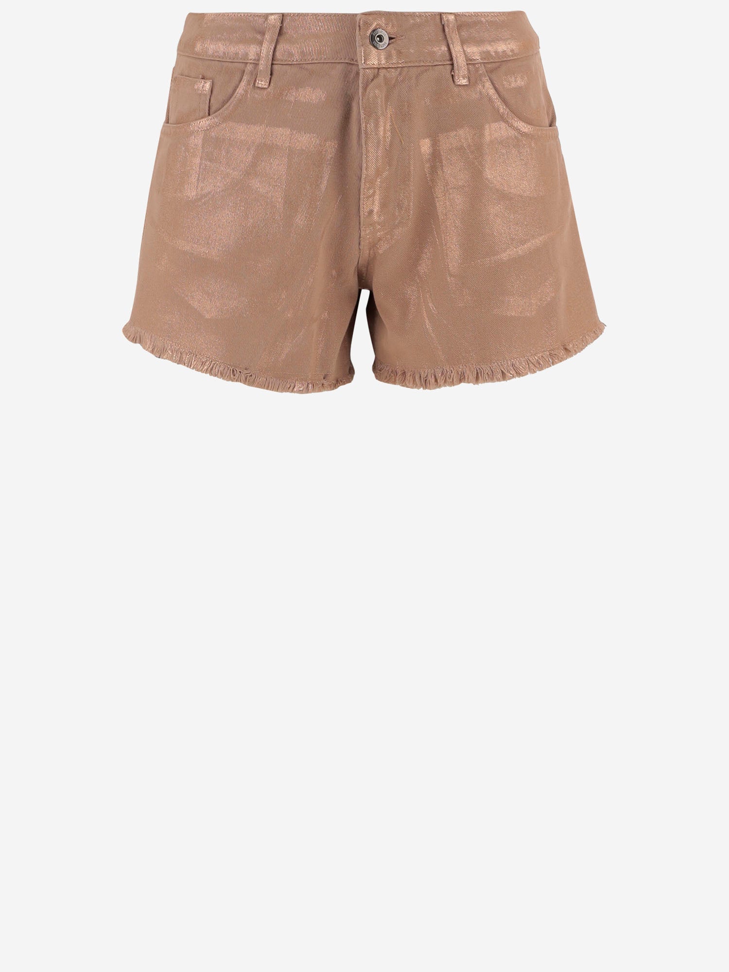 DONT @ ME PANTALONI CORTI IN COTONE CON ORLO SFRANGIATO