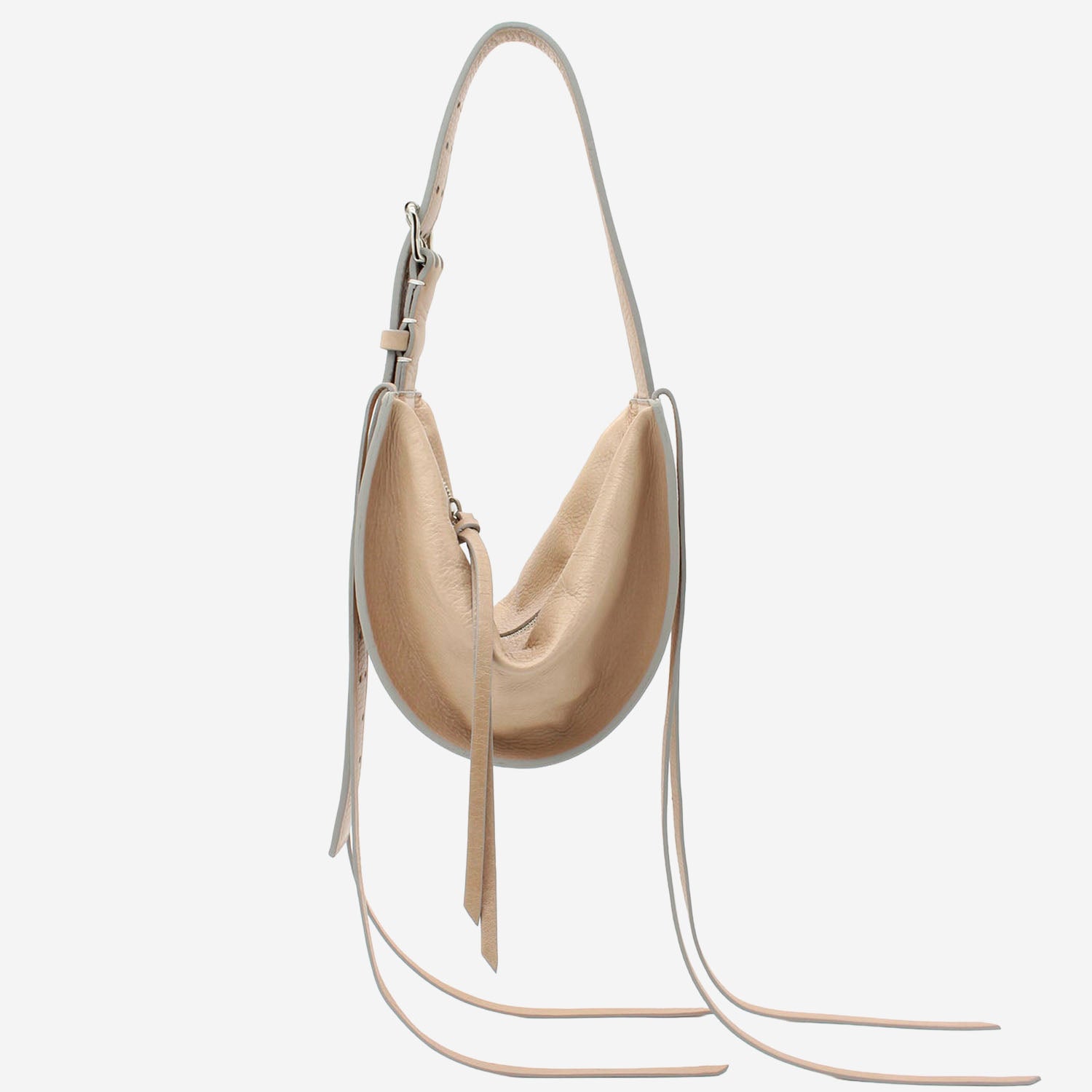 RADICA STUDIO Borsa amaca con frange in pelle martellata