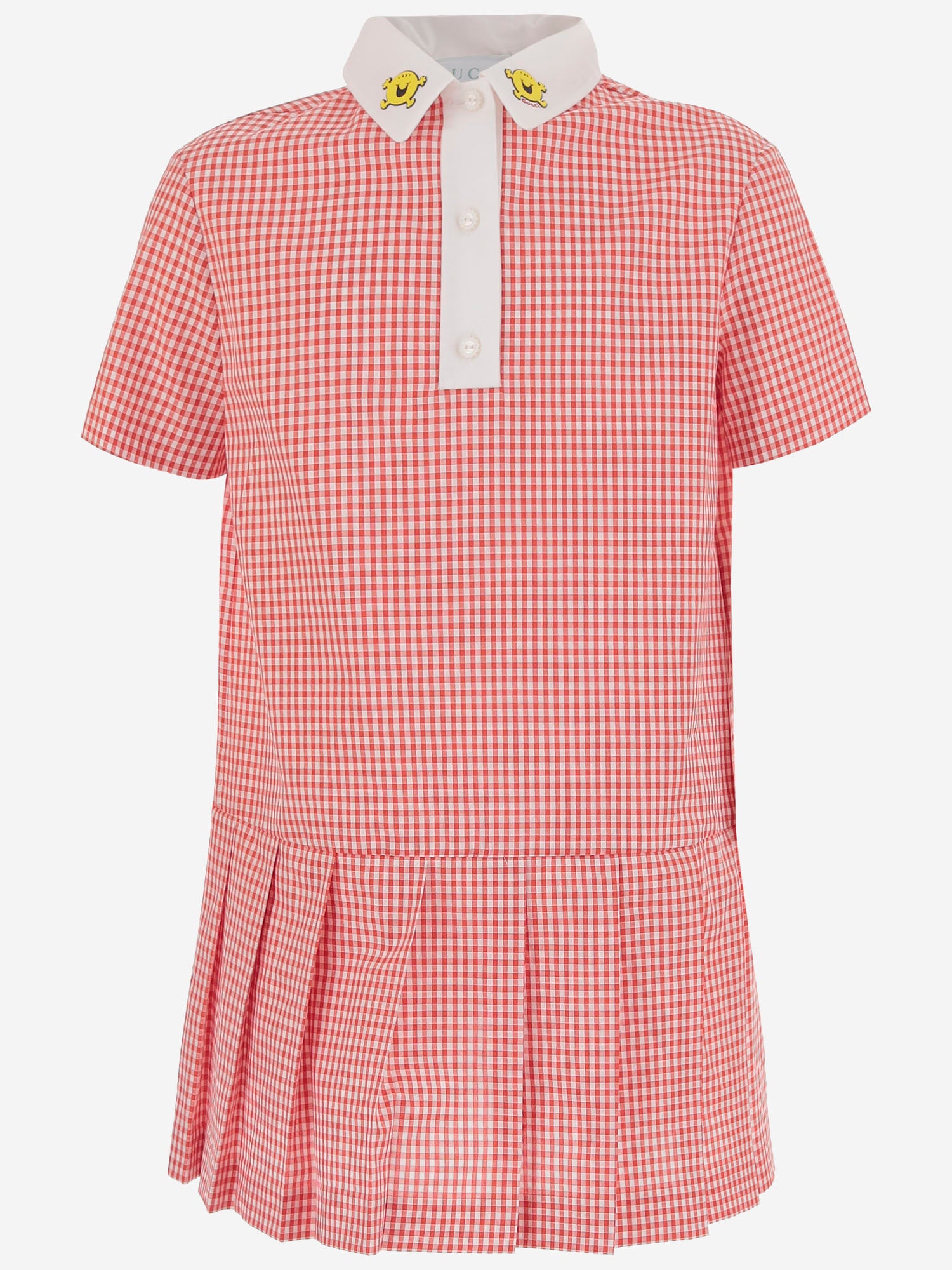 GUCCI KIDS ABITO IN COTONE STRETCH CON MOTIVO A QUADRI