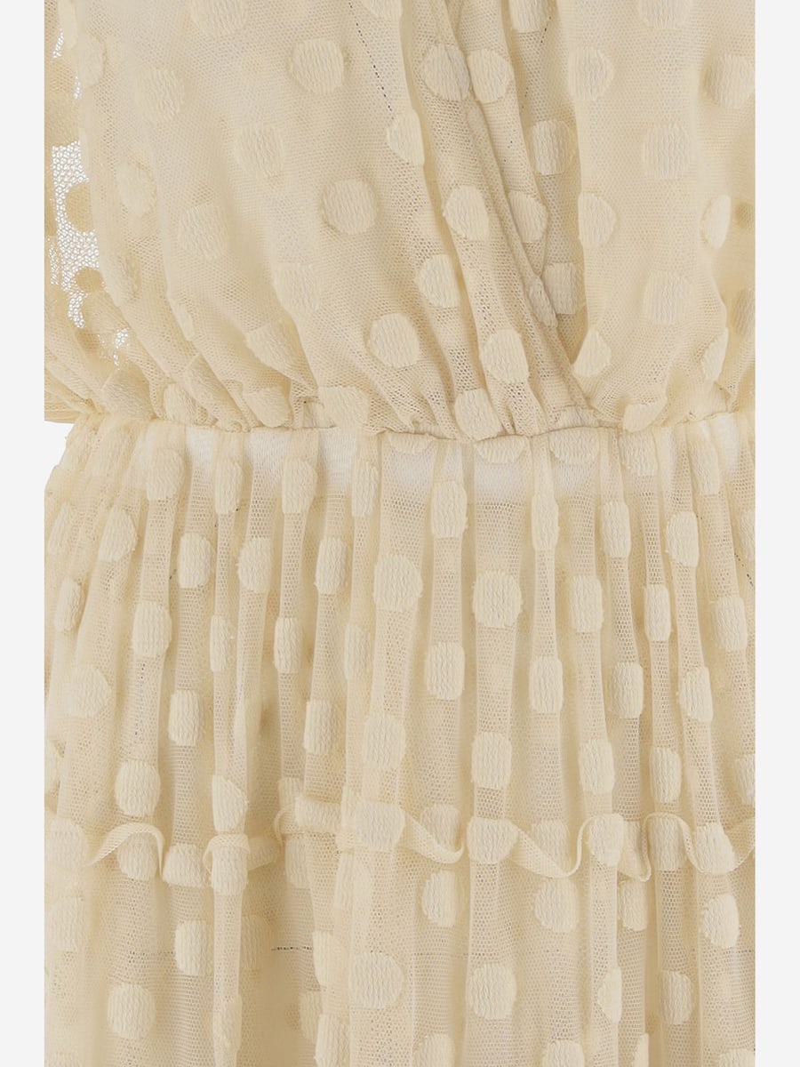 Dries Van Noten ABITO IN MISTO COTONE CON FANTASIA POIS E GONNA A BALZE, view 3