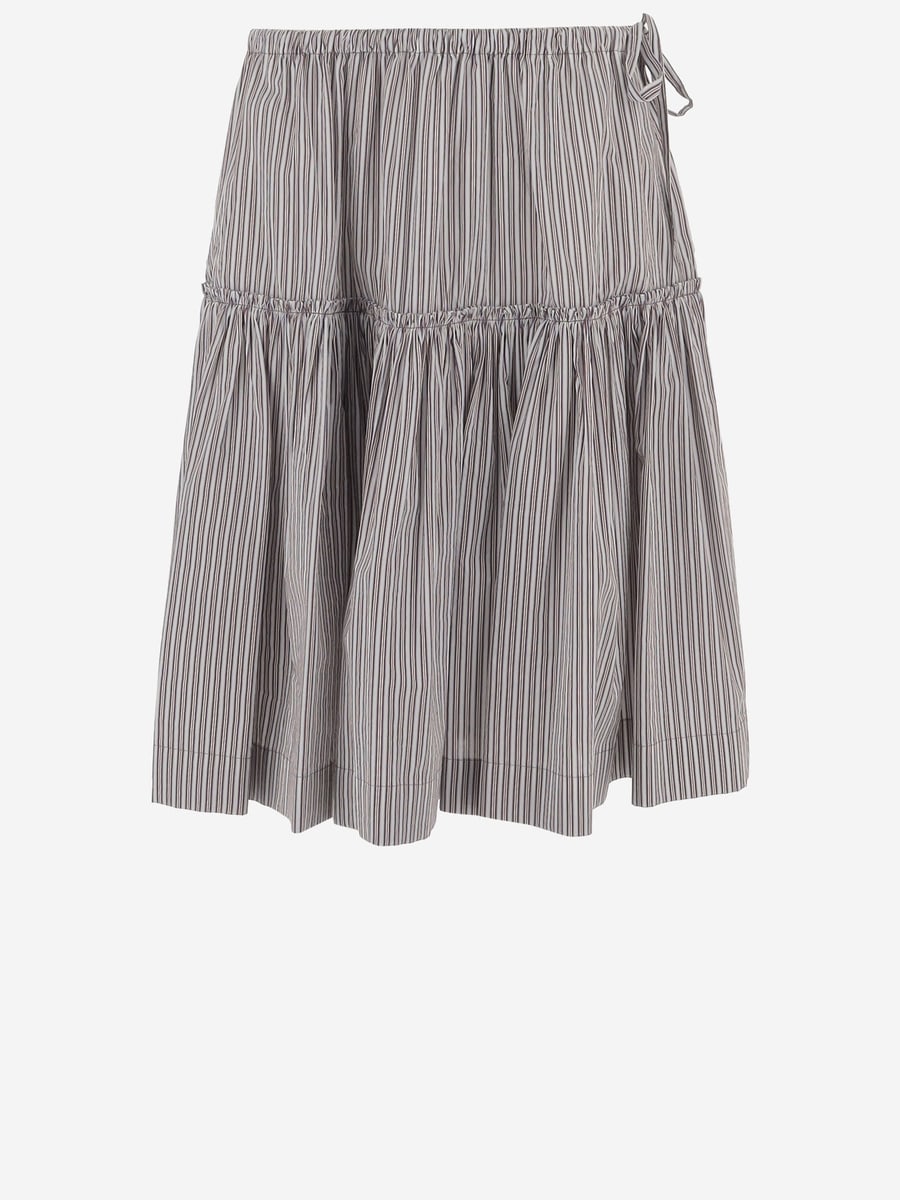 Dries Van Noten GONNA IN COTONE E SETA A RIGHE
