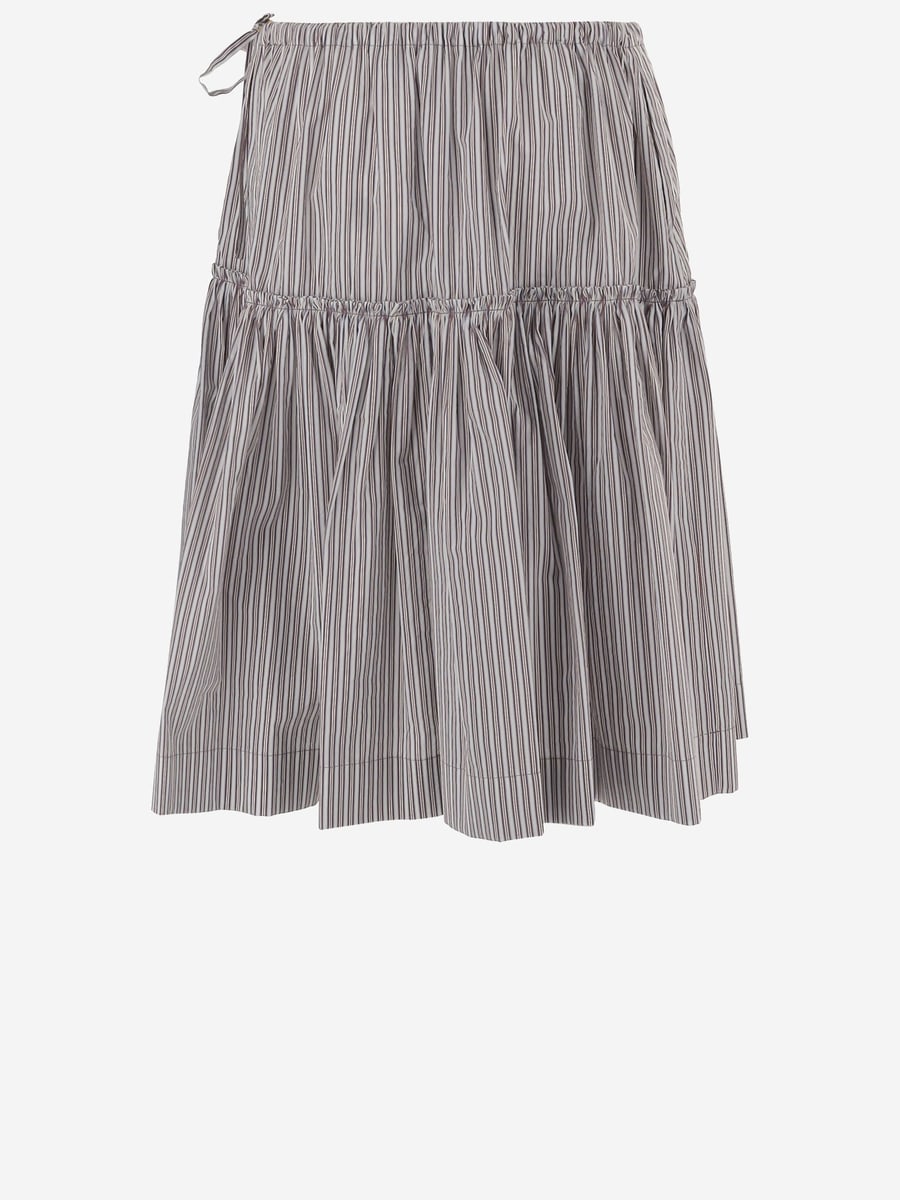 Dries Van Noten GONNA IN COTONE E SETA A RIGHE, view 2