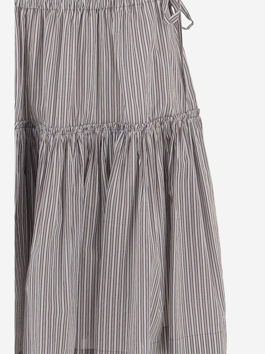 Dries Van Noten GONNA IN COTONE E SETA A RIGHE, view 3