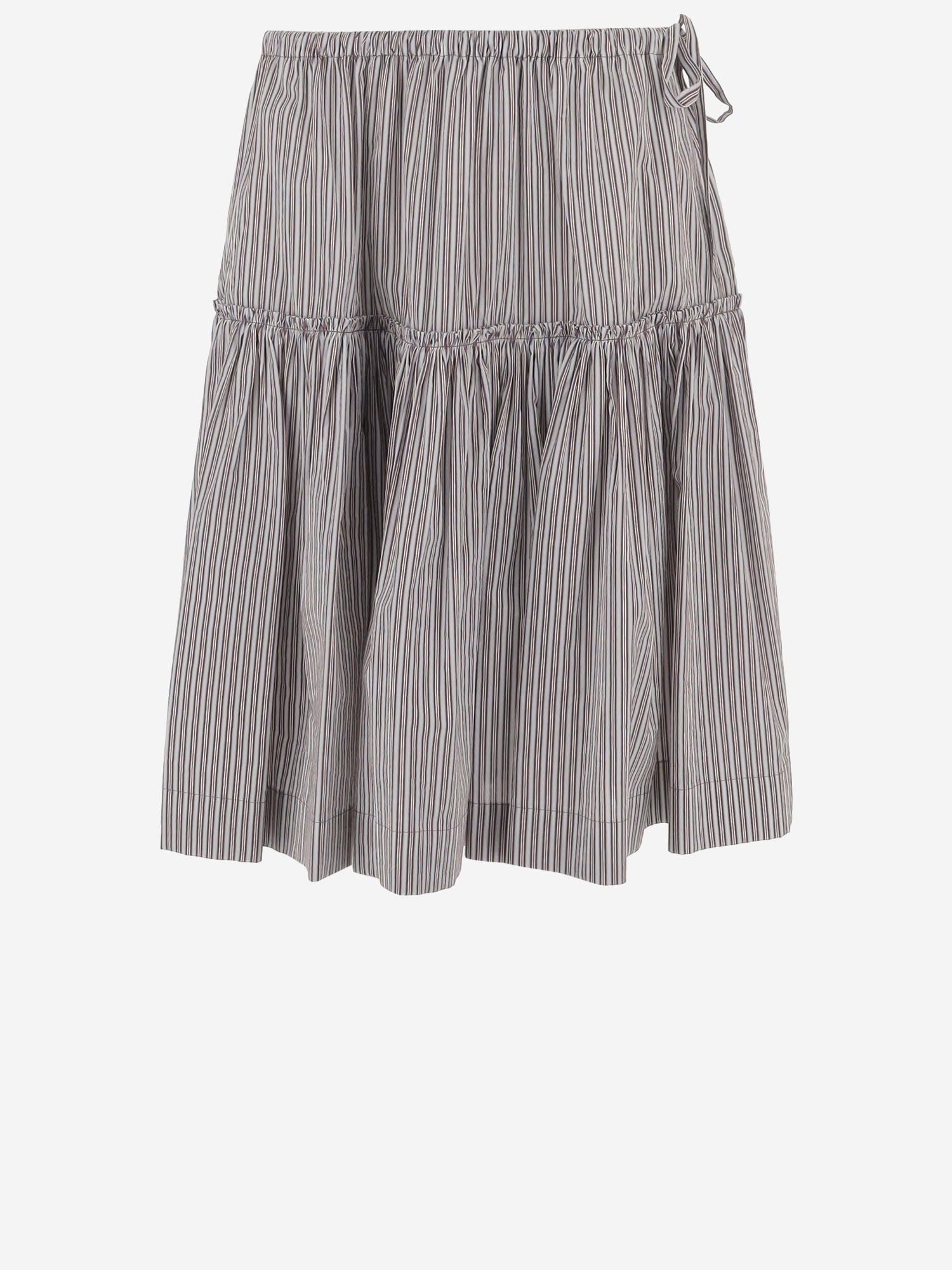 Dries Van Noten GONNA IN COTONE E SETA A RIGHE