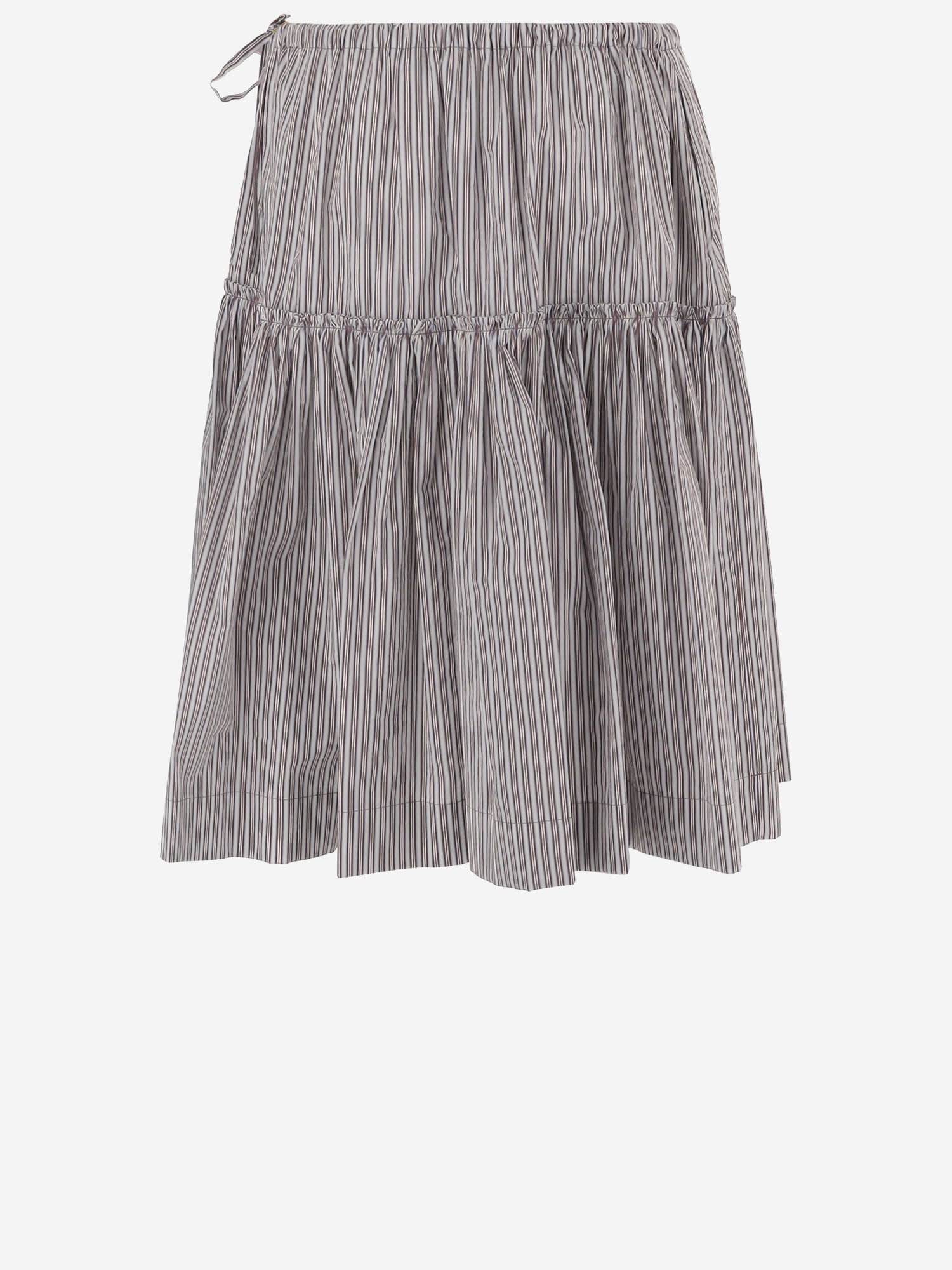 Dries Van Noten GONNA IN COTONE E SETA A RIGHE, view 2