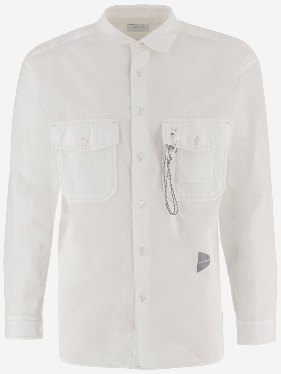 AND WANDER CAMICIA IN MISTO COTONE CON LOGO