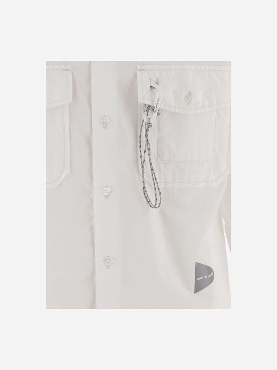 AND WANDER CAMICIA IN MISTO COTONE CON LOGO, view 3