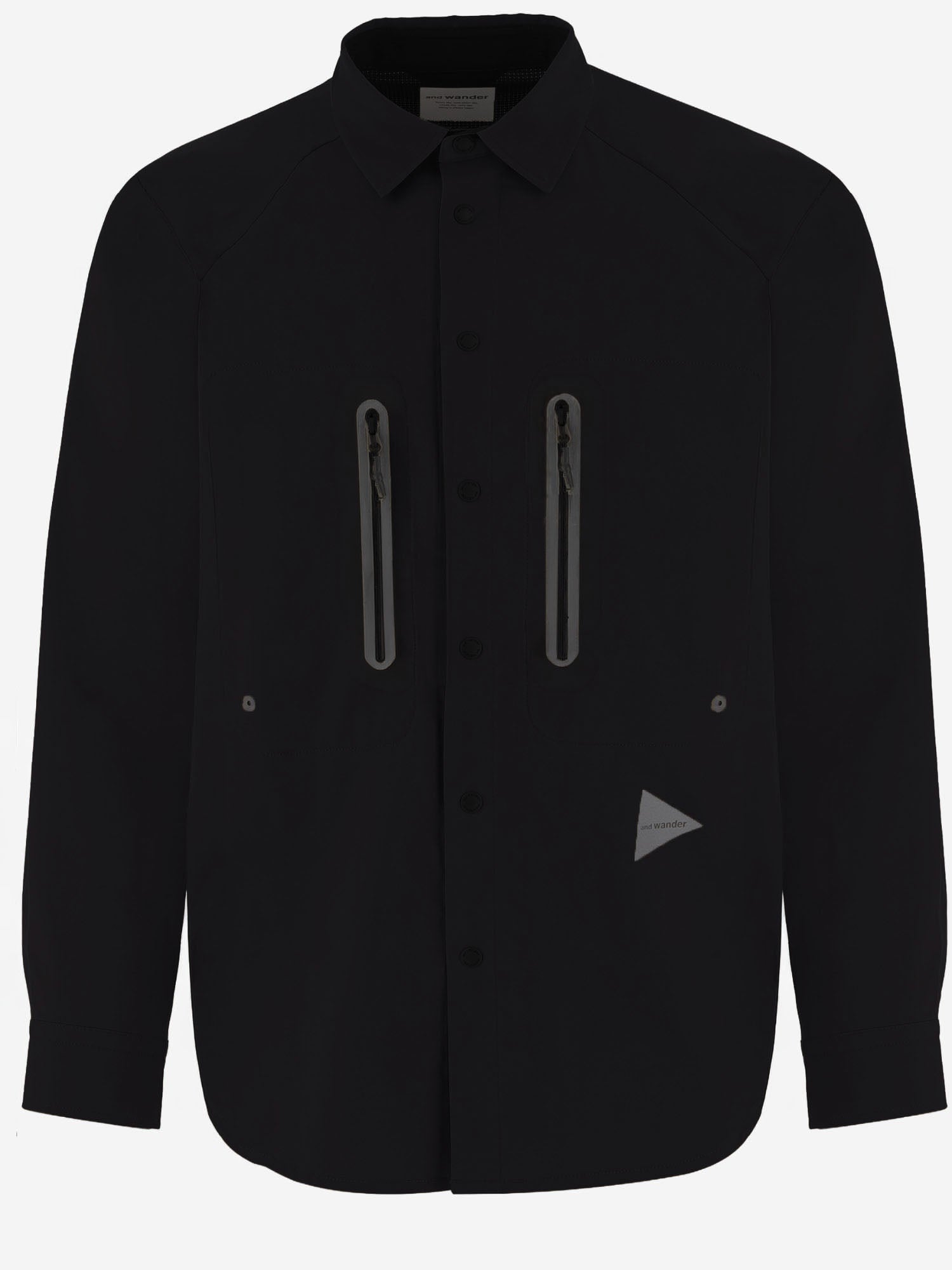 AND WANDER CAMICIA IN NYLON CON PANNELLO POSTERIORE