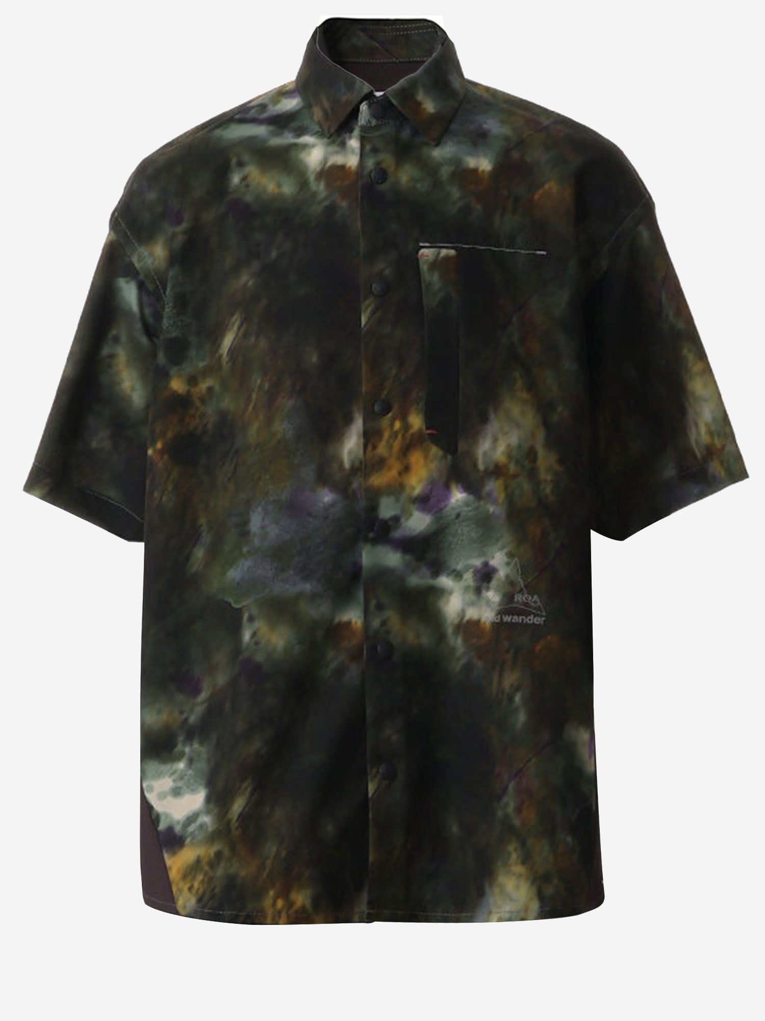 AND WANDER CAMICIA IN NYLON CON STAMPA ASTRATTA