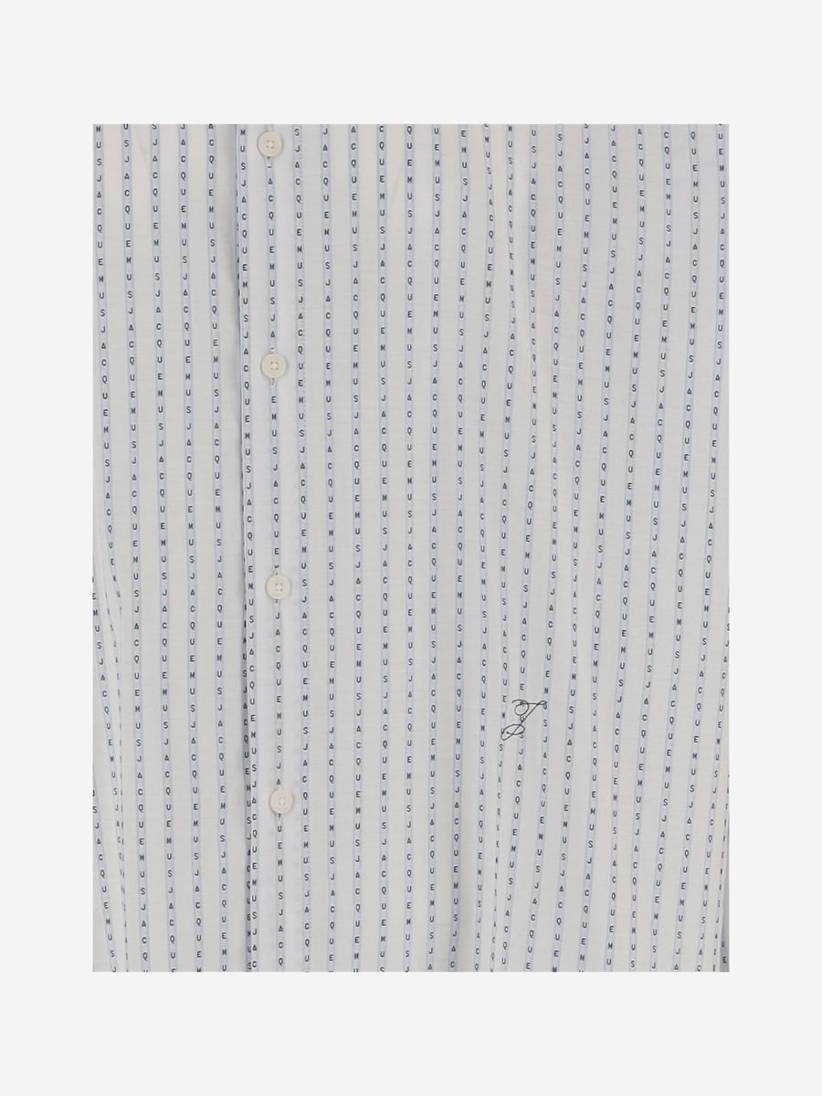 Jacquemus CAMICIA IN COTONE A RIGHE CON LOGO, view 3