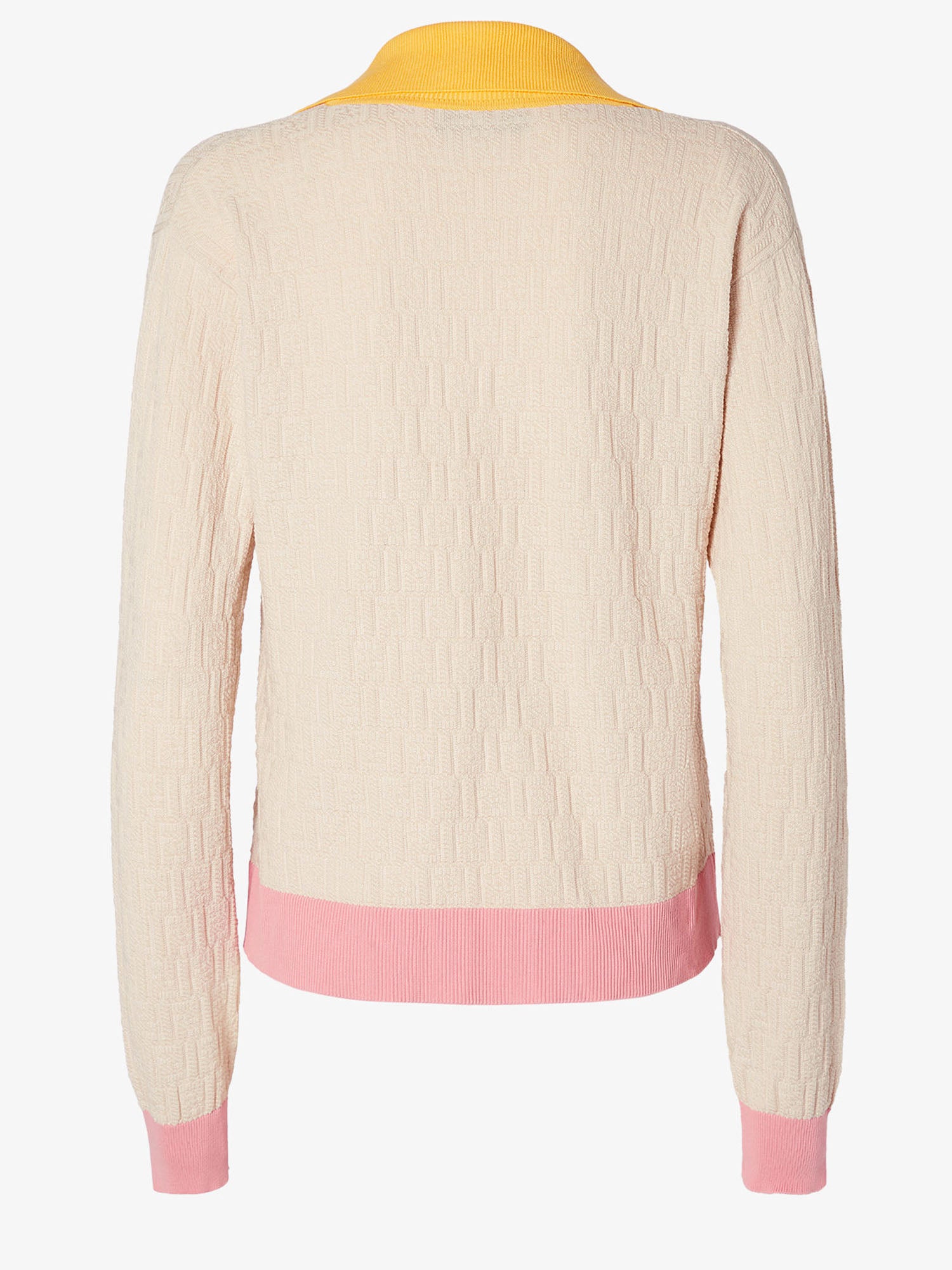 Fendi Maglione in cotone e seta stretch con motivo FF, view 2