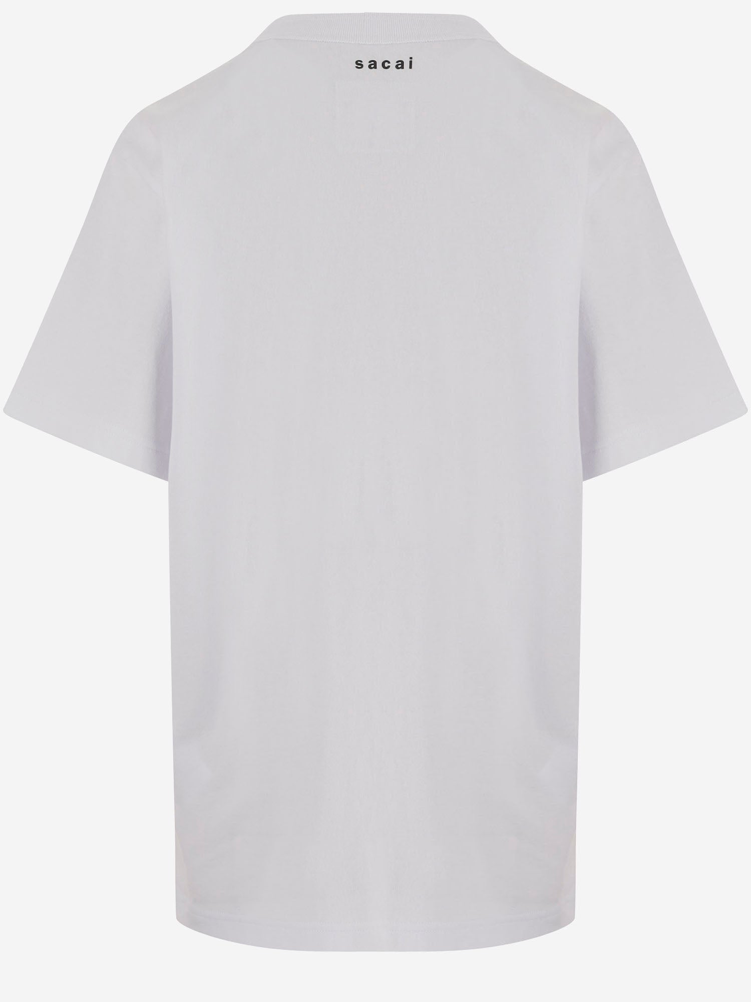 SACAI T-SHIRT IN COTONE CON STAMPA, view 2